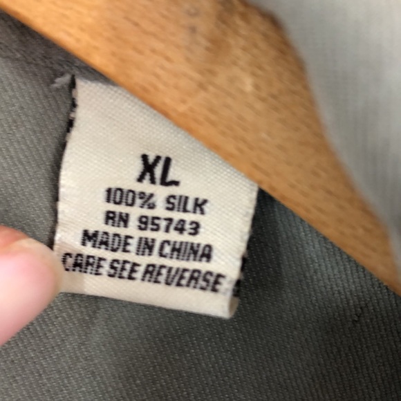 Vintage Silk | Vintage 100% Silk Button Down Bowling Shirt Men’s XL - Picture 3 of 4